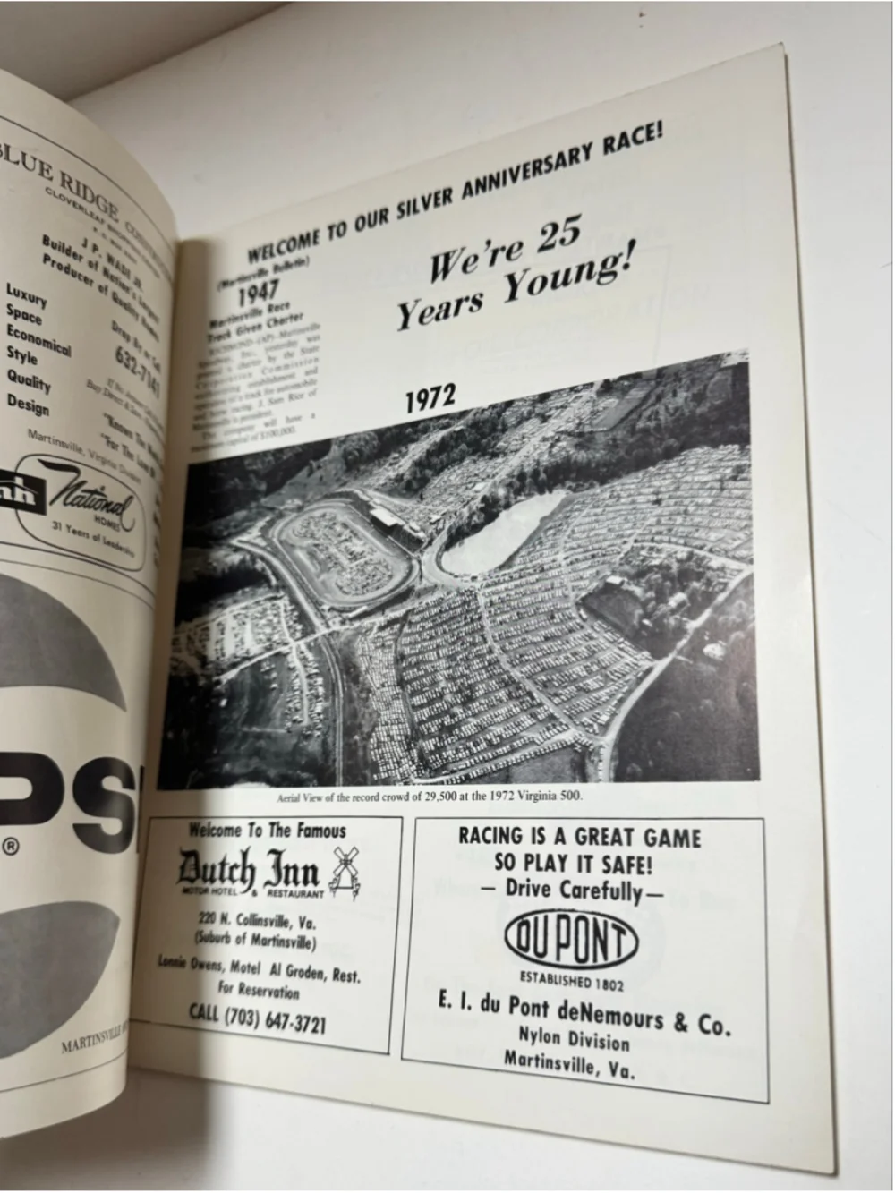 Vintage 1972 Old Dominion 500 Martinsville Speedway Racing Program